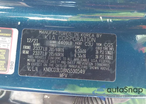 2022 Kia Niro Plug-In Hybrid Ex из США, поврежденный, VIN KNDCD3LD8N5530549